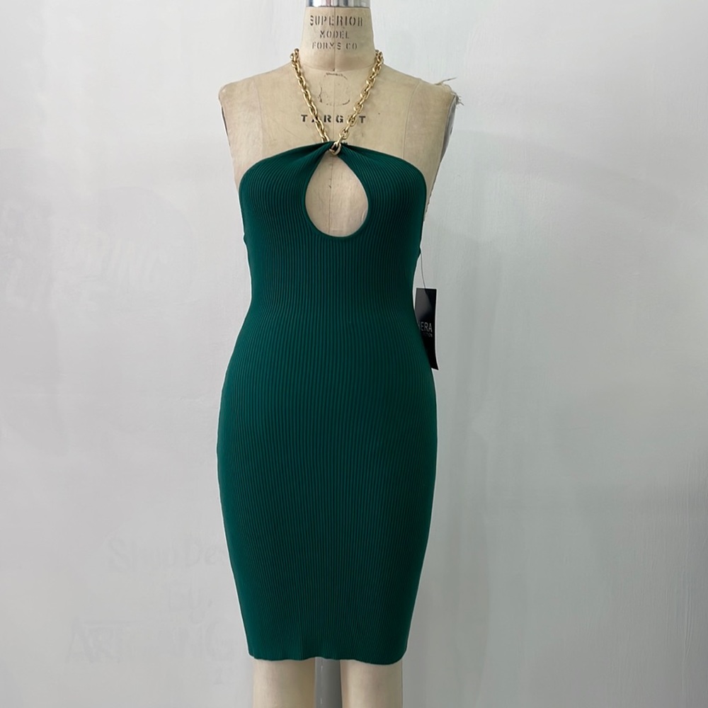Chainlink Knit Halter Mini Dress